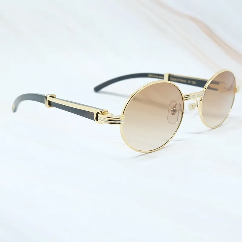 70% zniżki w sklepie internetowym owalne okulary przeciwsłoneczne mody metalowy designer drewniany szklanki rogu rogu vintage buffy retro okrągłe okulary 1637648