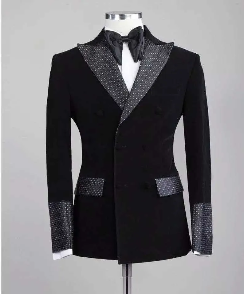 Traje Homme Mariage 2021 Tailor-feito sob medida 2 peças definidas terno homens duplos breasted vestidos formales noivo noivo terno para homens x0909