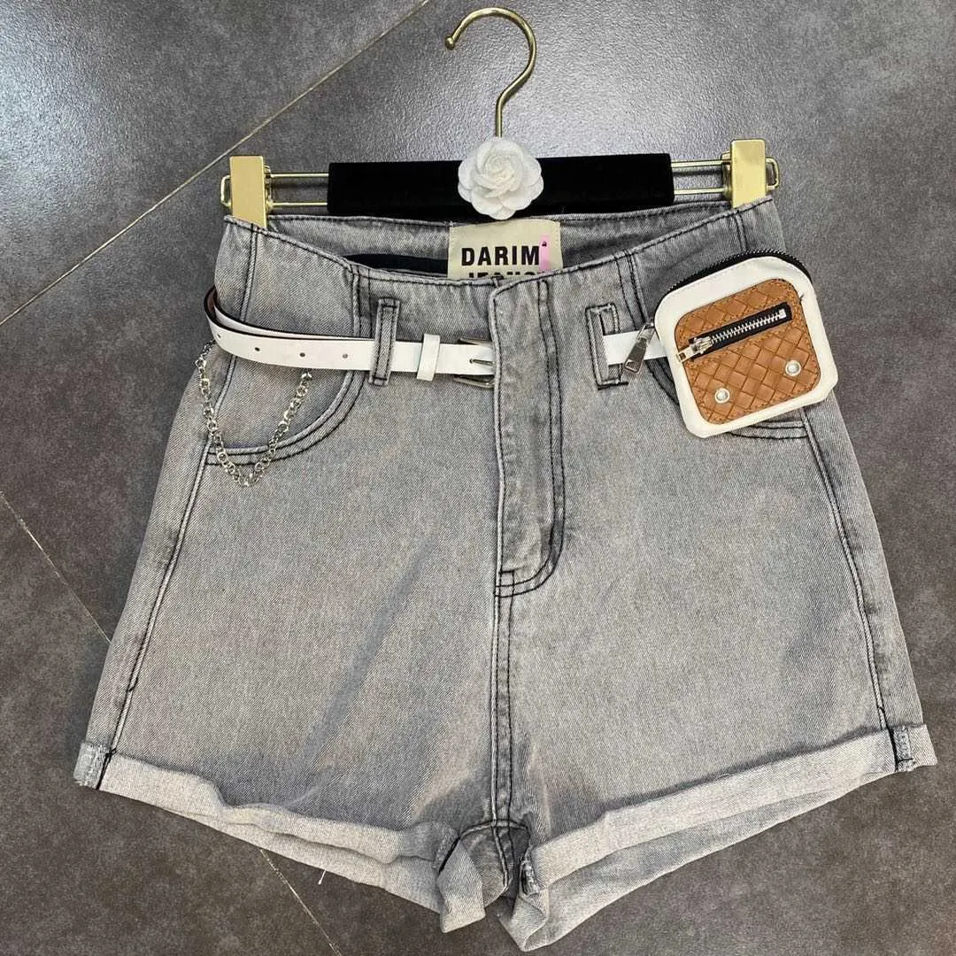 Deat Summer Fashion Женская одежда с высокой талией карманные шорты женская джинсовая ткань WS29902L 210709