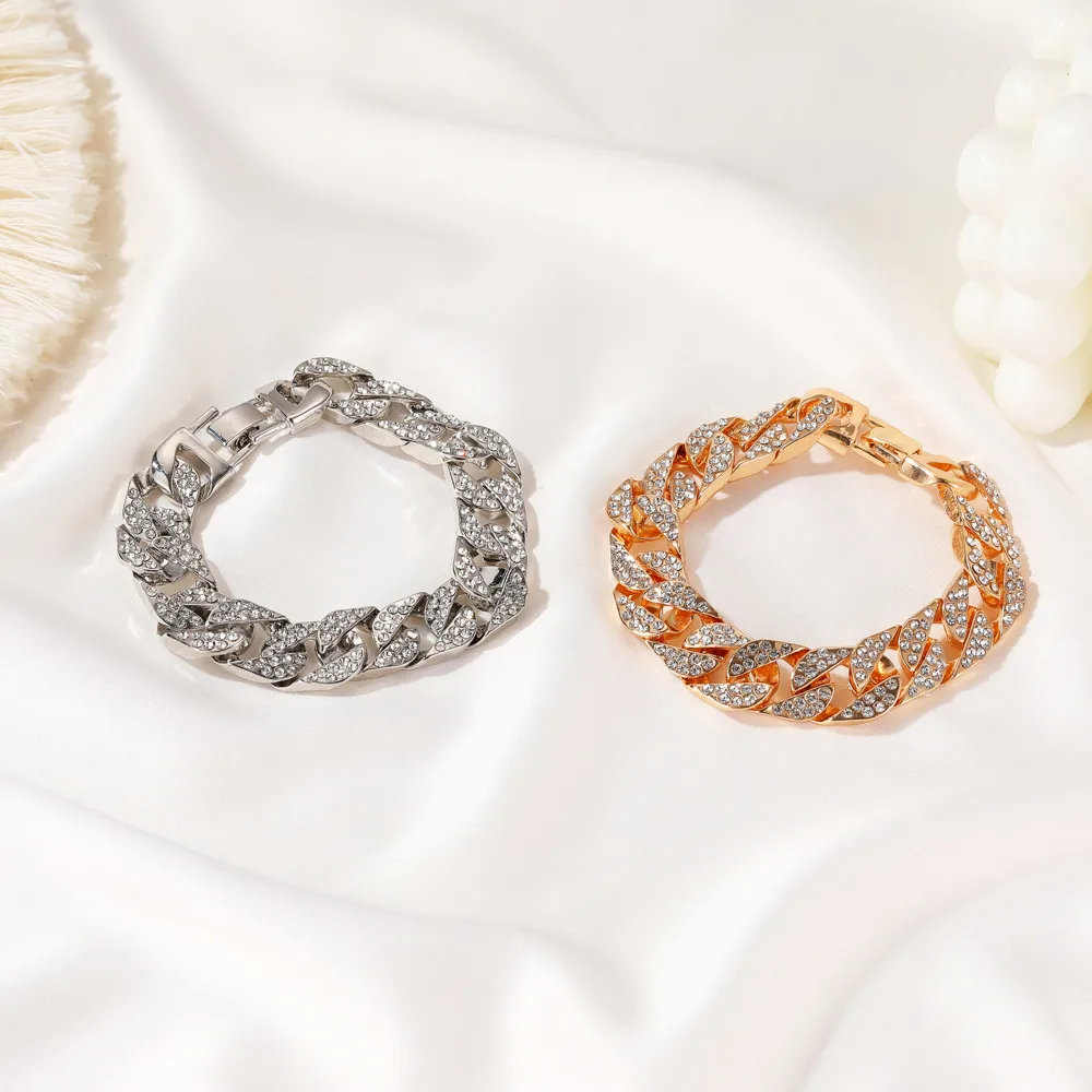 2021 moda charme pulseiras pulseira unisex jóias pulseiras para mulheres meninas hip hop festa ouro / prata cor