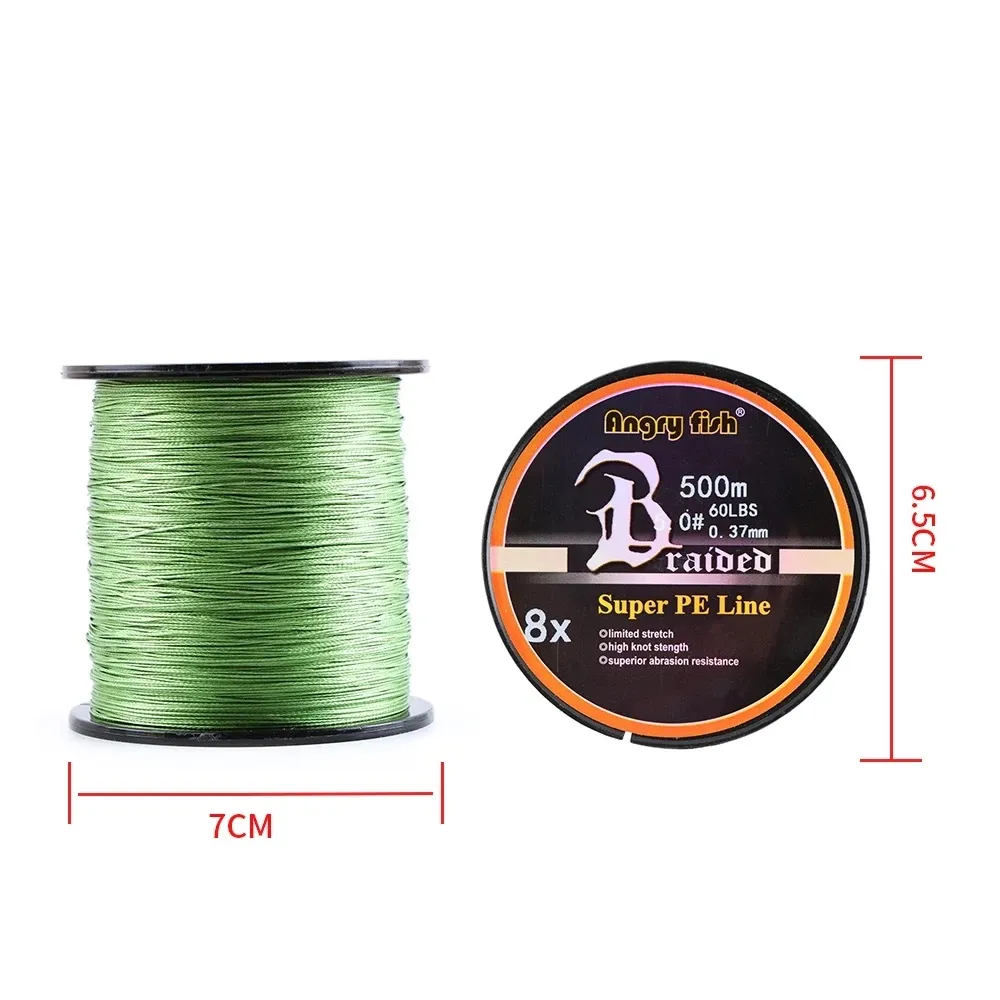 8 Braided Fishing Line Abrasion Resistant Superline Zero Stretch&Low Memory Extra Thin Diameter 500M 18-80LB187D