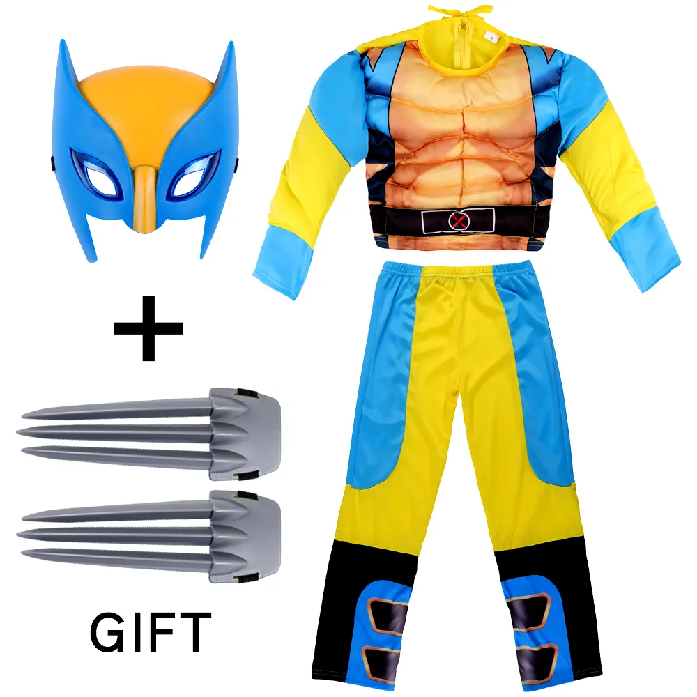 Tema Kostüm Cadılar Bayramı Wolverinesboy Maske Oyuncaklar Pençeler Performans Performans Kas Cosplay Top Pantolon Noel Çocuk Hediyeleri1481889