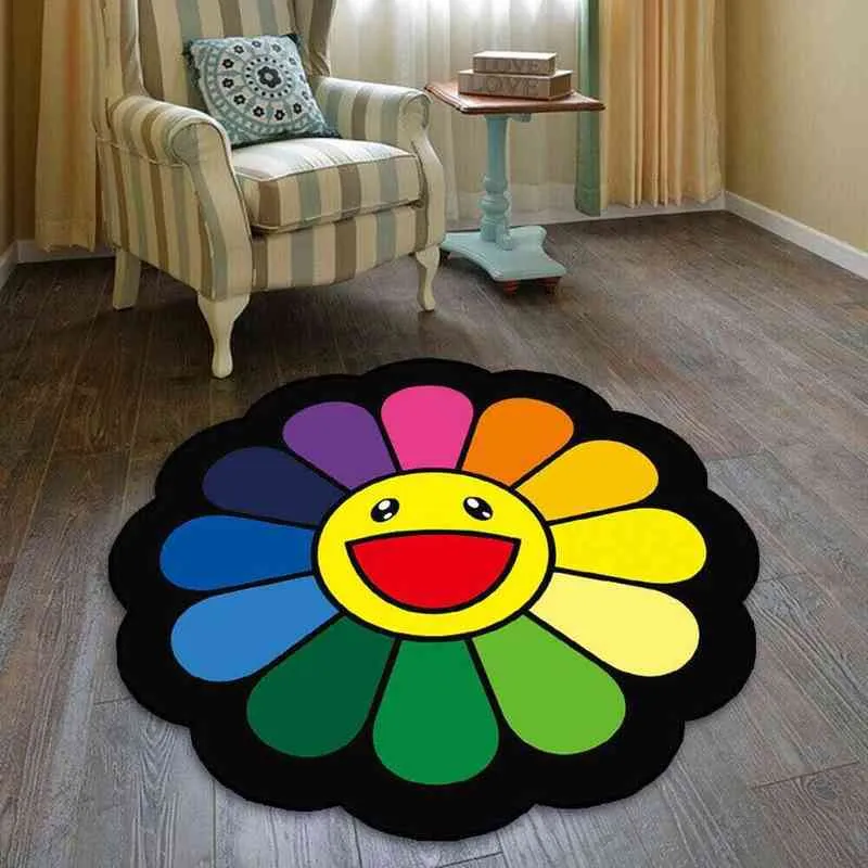 Tappetino pavimento tappeto girasole tappetino sedia antiscivolo tappetino stampato 220117
