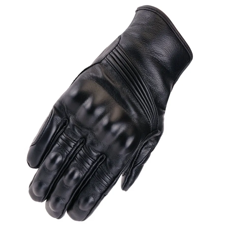 Retro geperforeerd leer motorfiets handschoenen fietsen moto motorbike beschermende tandwielen motocross handschoen winter man gift vrouwen fiets