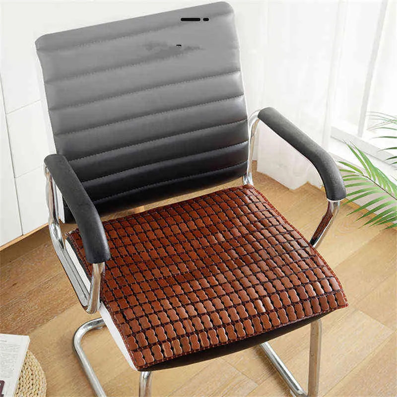 Coussin de siège en bambou de haute qualité coussins de chaise de bureau à domicile moderne couleur unie respirant étudiant tapis antidérapant 211203