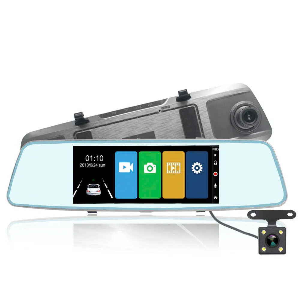 Beautiful Rearview Mirror Front 170 Degree Large View Angle Car DVR 7 inch LCD Starlight Dash Camera DVR Recorder