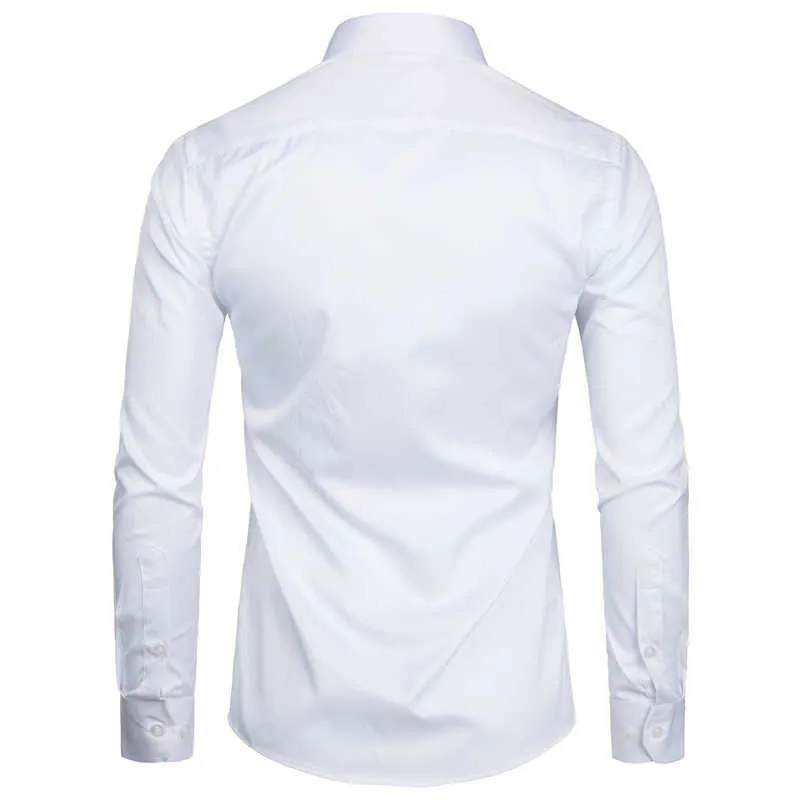Camisa De Vestir De Negocios Blanca Moda Para Hombre Slim Fit Manga Larga  Soild Casual S Ropa De Oficina De Trabajo Para Hombre Con Bolsillo S 8XL  210721 De 8,83 €