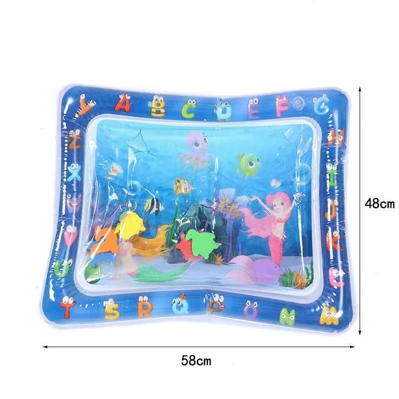 Baby Water Play Mat Toys Watermat Inflatable Tummy Time Playmat For Babies Toddler Activity Play Center Water Mat For Kids 210724