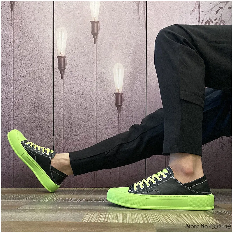 New Arrival Designer Men Simple Fashion Black White Low Lace Up Shoes Causal Flats Moccasins Male Rock Sports Walking Sneakers
