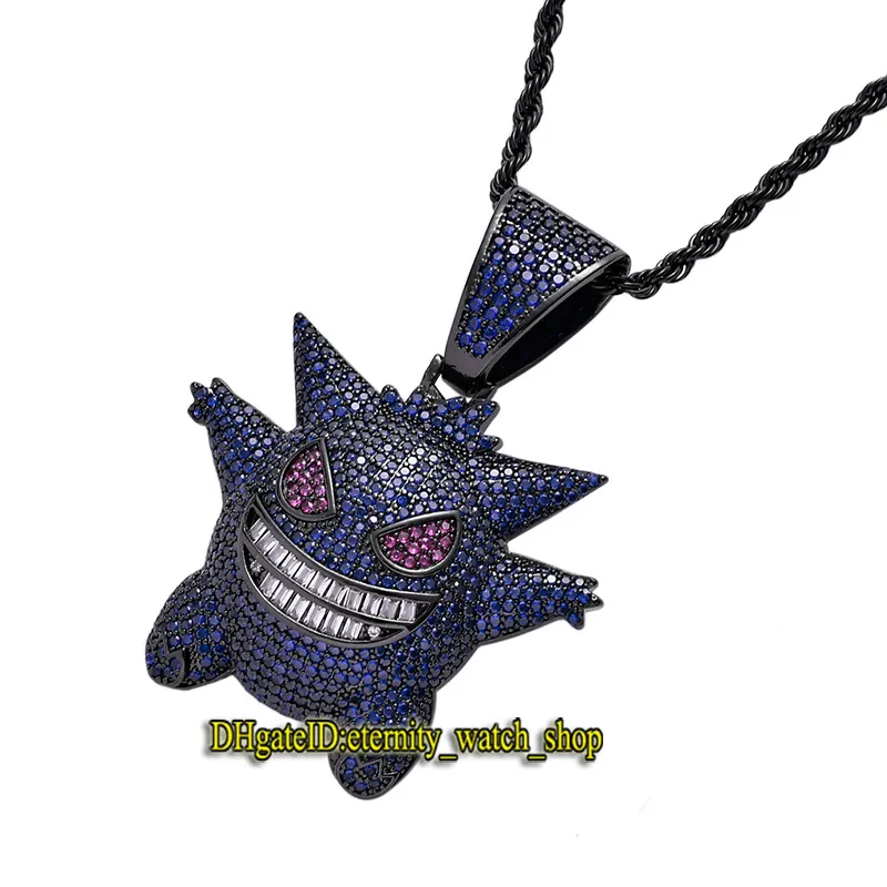 Barndomsminnen 900 3A Diamond Hip Hop Pendant Pet Geng Ghost Pendant Hiphop Hip Hop Iced Out Diamond Necklace Men's Neckl277o