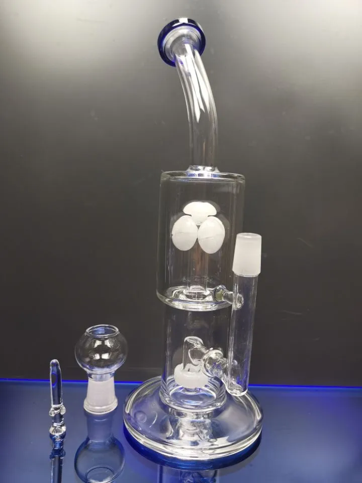 Glass Bong Water Pipes Fogstorlek 14,4 mm Perclator Recycler Oil Rigs With Glass Nail Dome Cheechshop