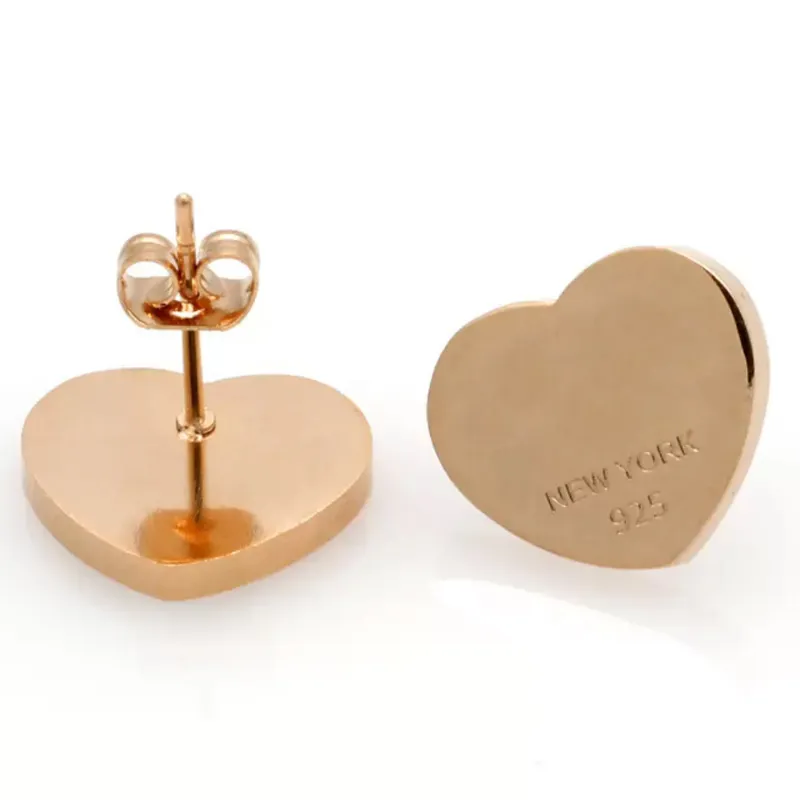 Orecchini classici d'amore Designer di gioielli in acciaio inossidabile Orecchini a bottone le donne Argento Oro Oro rosa Regalo d'amore con cerchi scatola 2353W