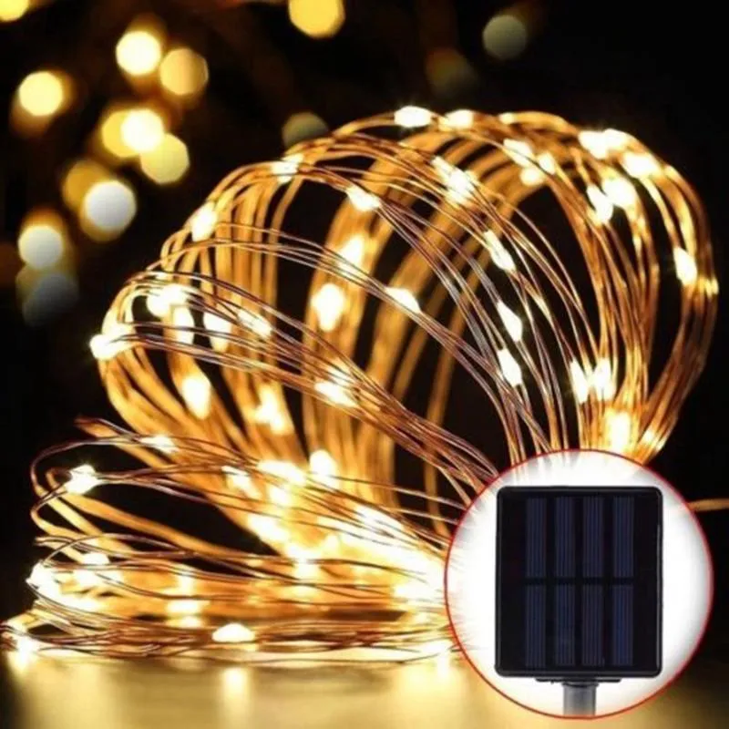 Cordas LED Lâmpada Solar Ao Ar Livre 5m 10m 20m LEDs String Luzes Fada Feriado Casamento Festa de Natal Garland Jardim À Prova D 'Água Light319K