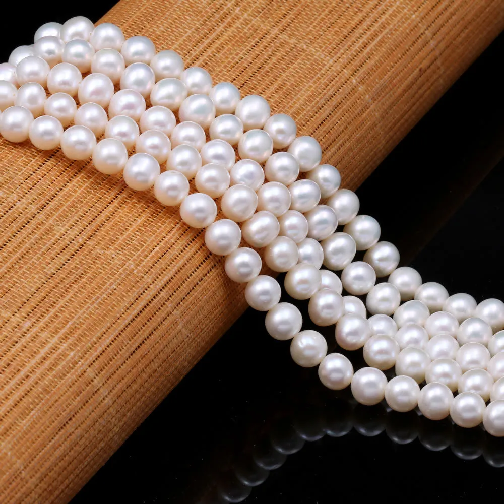 Perles d'eau douce naturelles entières, forme ronde, perles d'espacement amples, fabrication de bijoux, accessoires de collier, bracelet à bricoler soi-même