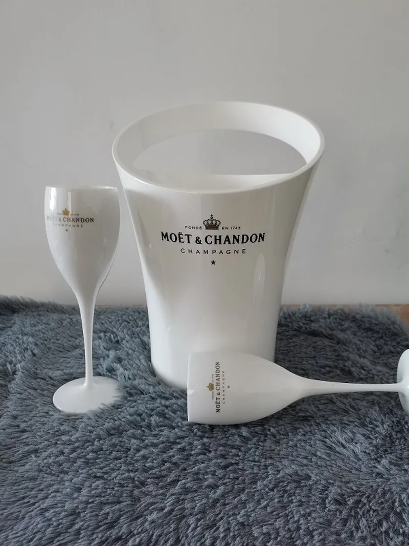 Seaux à glace et refroidisseurs, tasse à Champagne, verre à Cocktail, armoire à vin en plastique, gobelet de galvanoplastie, plastique blanc acrylique 233M