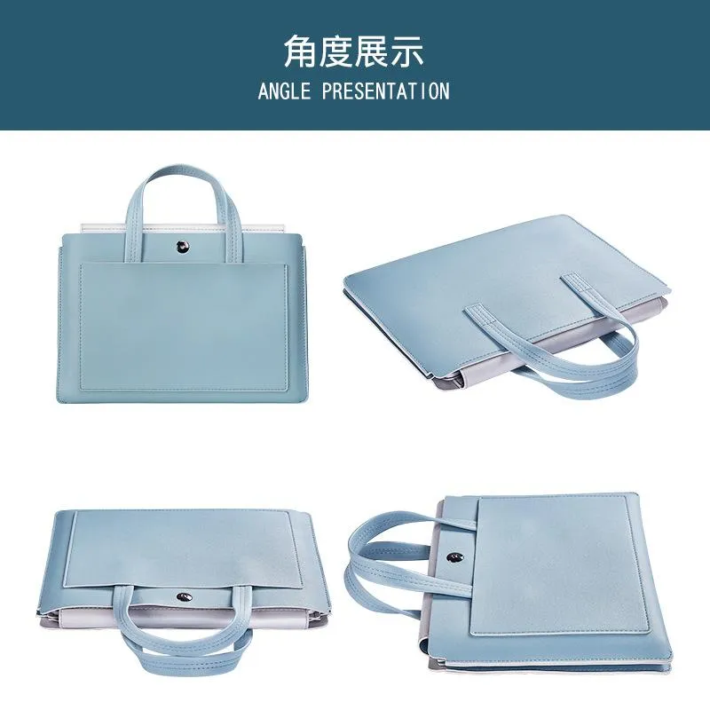 Evrak çantaları 15 6 inç MacBook dizüstü bilgisayar çantaları lüks çantalar kadın tasarımcı belge çantası evrak çantası moda pu deri276e