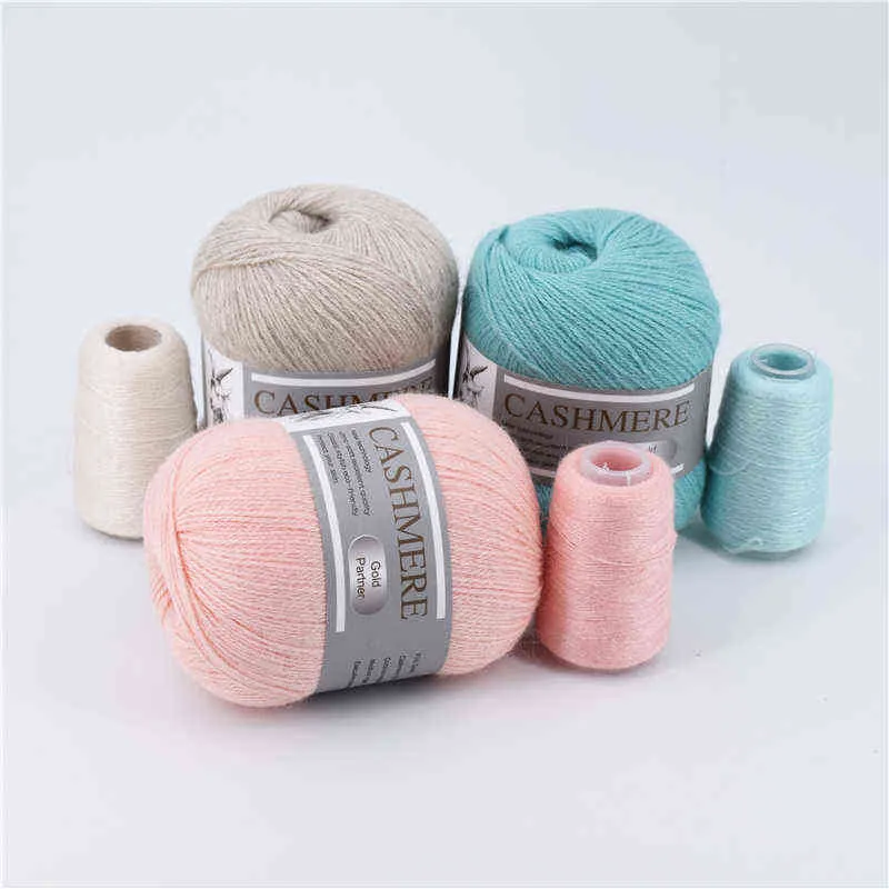 1 peça 100% fio de caxemira mongol macio crochê feito à mão suéter de bebê lã de vison fio de caxemira tricô linha de melhor qualidade y211129