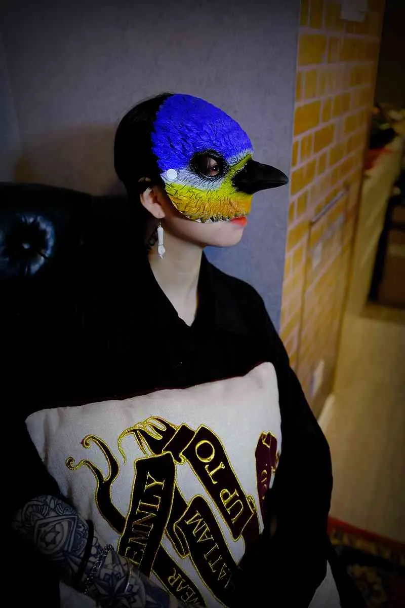 Cosplay Fancy Bird Owl Soft Foam Half Face Beak Long Nose Masque Carnival Party Mask