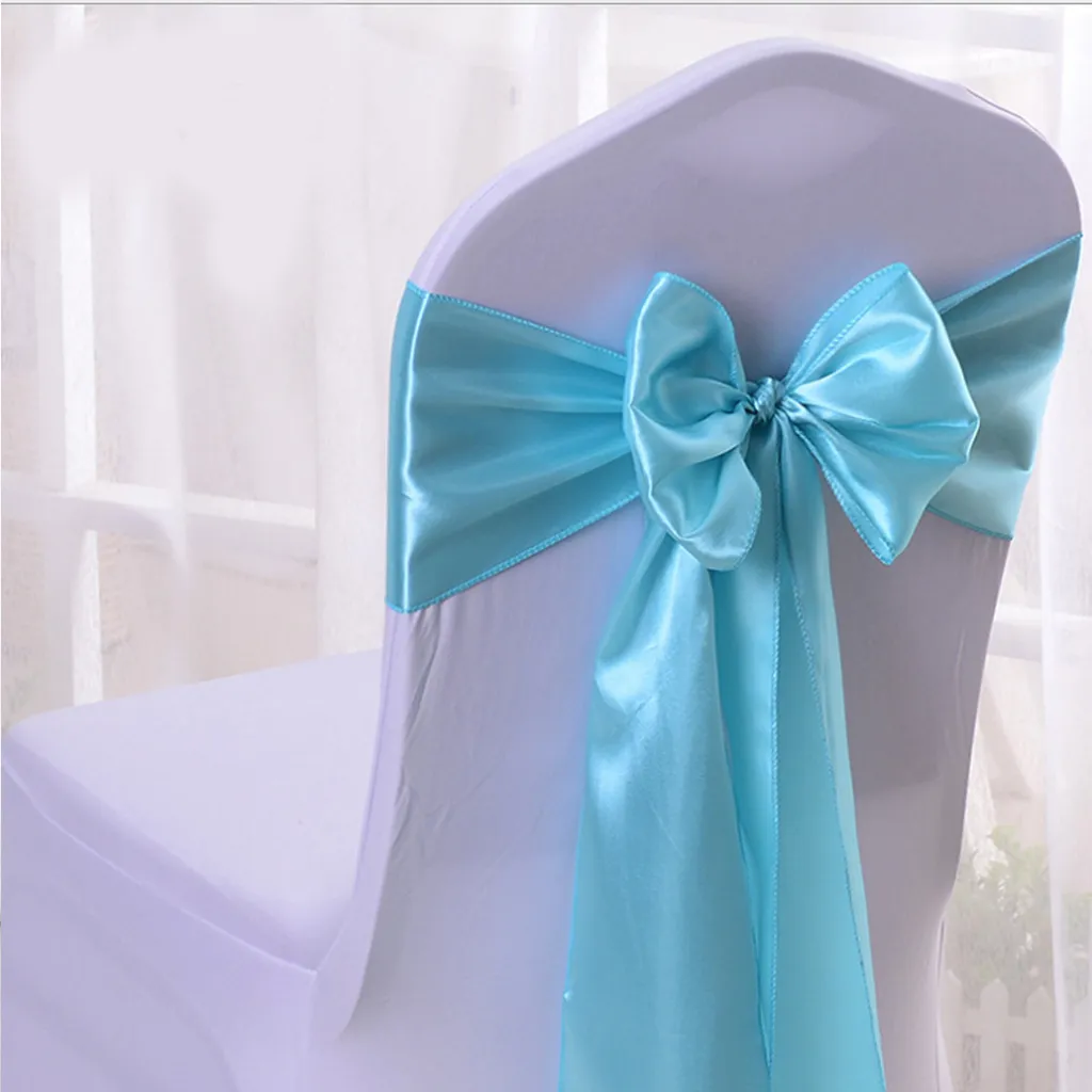 50 pçs/lote estiramento capa de cadeira de casamento de tecido de cetim gravata borboleta faixa de fita decorações de festa de casamento por atacado dropshipping y200104