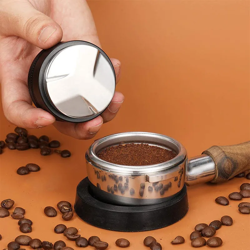 Espresso 304 Edelstahl 51 mm/58 mm Kaffeeverteiler-Nivellierungswerkzeug Macaron-Kaffeestampfer mit drei abgewinkelten Schrägen 210309