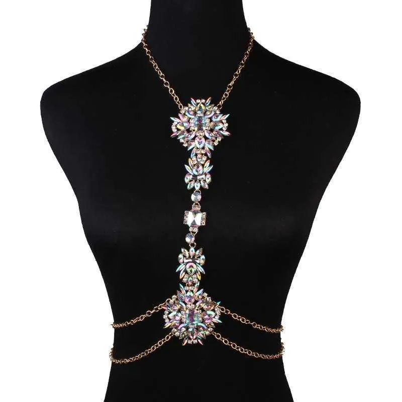 Miwens 7 Designs Kristall Körperkette Halskette Charme Frauen DIY Handgemachte Großhandel Fabrik Verkauf Party Statement Schmuck A528 210721