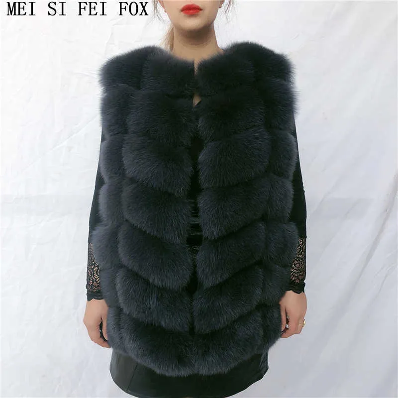 Natural Fur Vest Ladies Winter Autumn Coat Warm Made of Natural Women's Real äkta Ves 210928