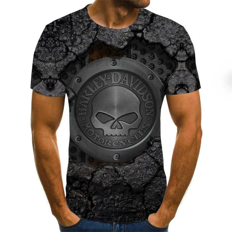 2020 di estate della maglietta Degli Uomini Streetwear O Collo Manica Corta Magliette Magliette e camicette di Stile Punk Vestiti Maschili Casual 3D Stampa Tshirt X0621
