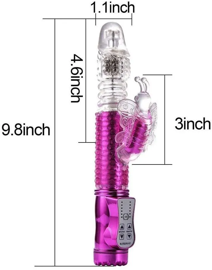 Dual Motor Thrusting Rotary Rotierenden Kaninchen Vibrator Wasserdicht Anal Dildo G-punkt Klitoris Stimulator Sex Spielzeug für Woman254Y