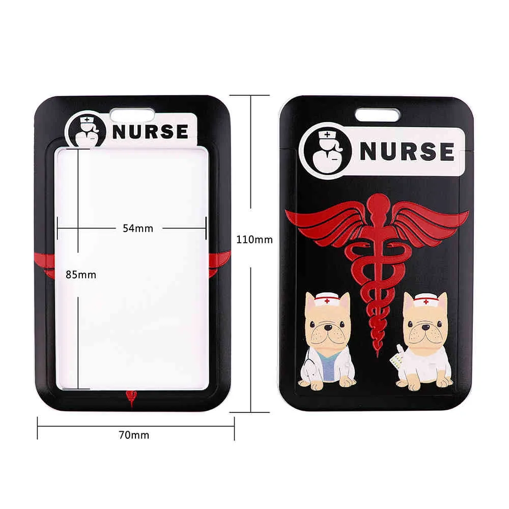 J2528 Cartoon Cute Dog Nurse Keychain keys Badge ID Phone Rope Accessories Lanyard With Card Holder Cover