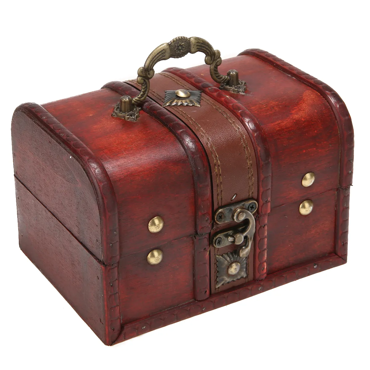 2 adet Vintage Ahşap Durumda Takı Saklama Kutusu Küçük Hazine Göğüs Ahşap Crate Vaka Ev Saklama Kutuları 210315