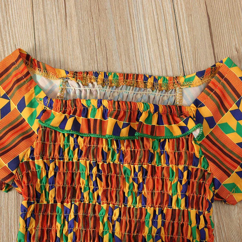 فتاة الملابس مجموعات ملابس الصيف البدلة البوهيمي الأفريقي اثنين من قطعة مجموعة أطفال ملابس الطفل 210611