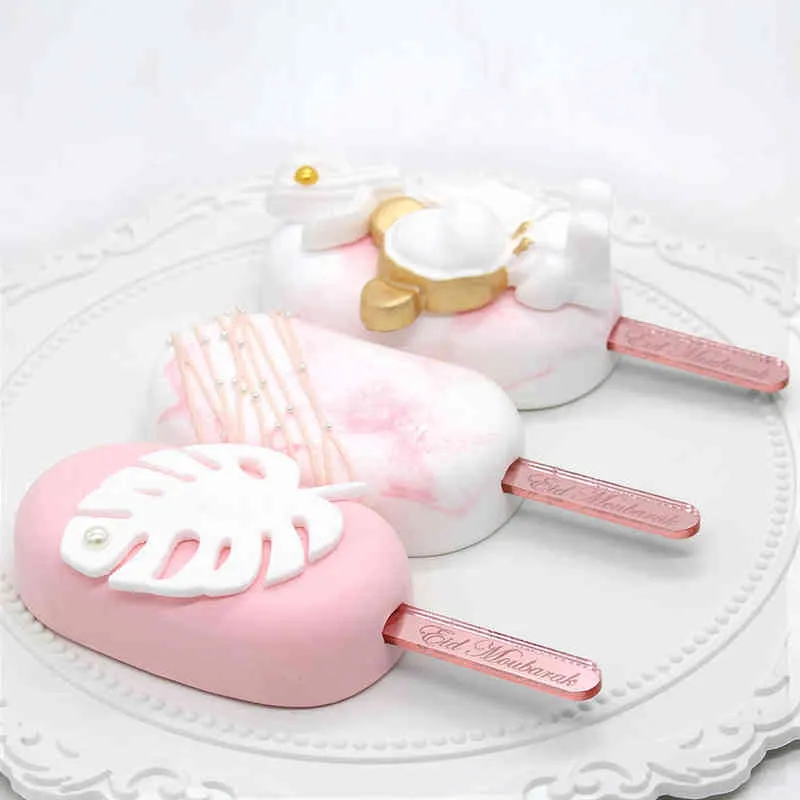 Noms personnalisés Acrylique Cakes Ice Cream Sticks Popsicle personnalisé SticksbirthdayBaby ShowerCumpleanosbaking Decor 23639056