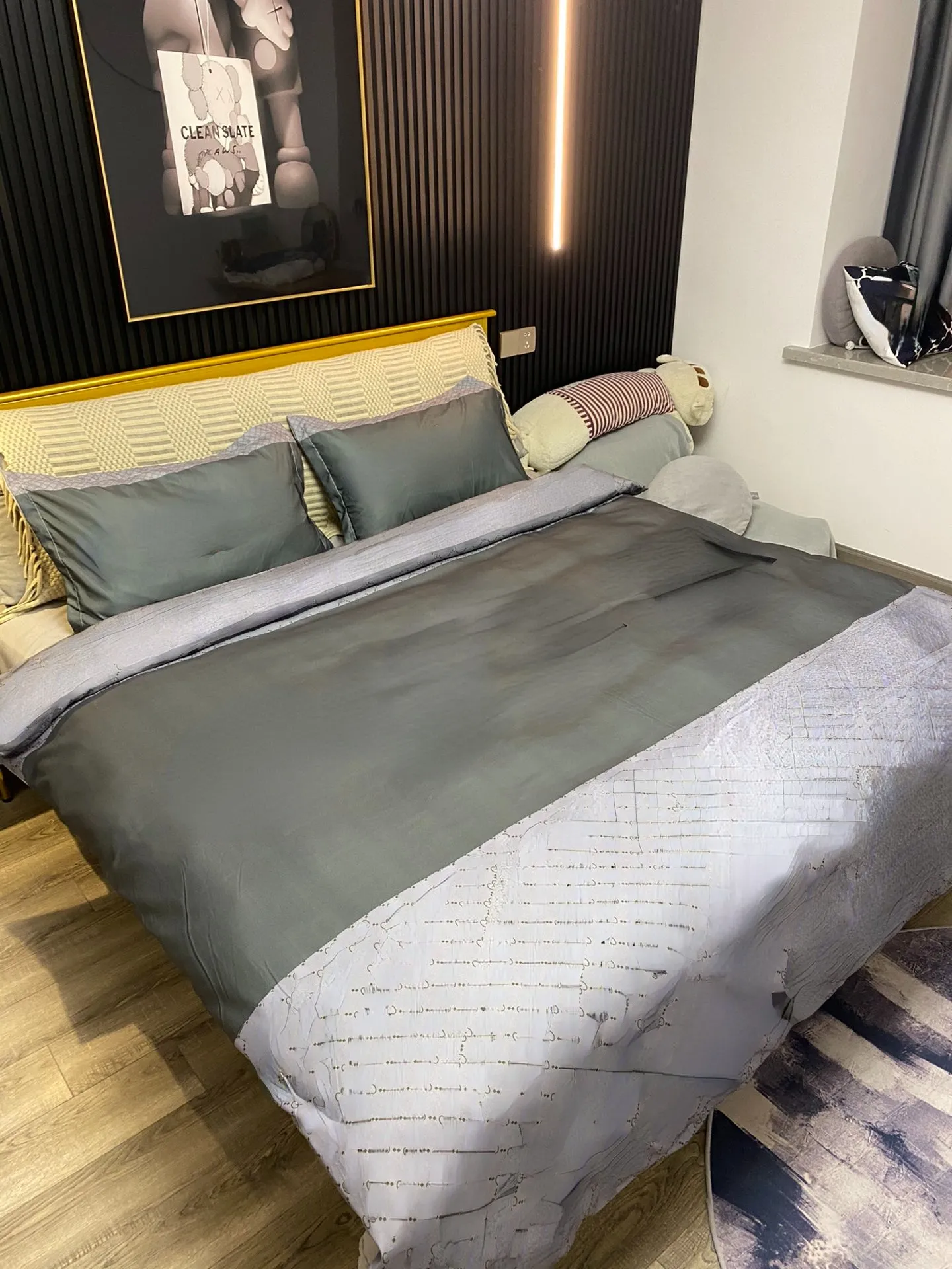 Set biancheria da letto copripiumino stampa classica 4 pezzi lenzuola federa lusso con logo moda colore marrone