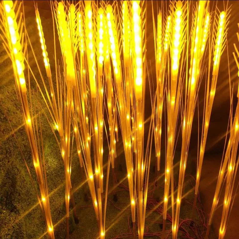 Lámparas de césped 10/15 Uds. Lámpara de simulación de luz de oreja de trigo LED impermeable para exteriores luces de decoración de jardín paisaje 257p
