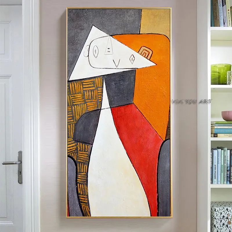 Peintures d'huile Picasso sur toile célèbres reproductions artistiques abstraites affiches murales et fait à la main pour décor de salon sans cadre 2103102276906
