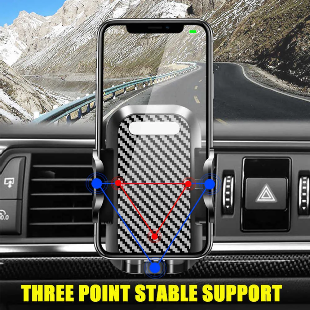 Biltelefonhållare 360 ​​graders bilklipp på luftventiler Mobiltelefon Holder Air Vent Clip Mount Smartphone Bracket Mobiltelefonstativ