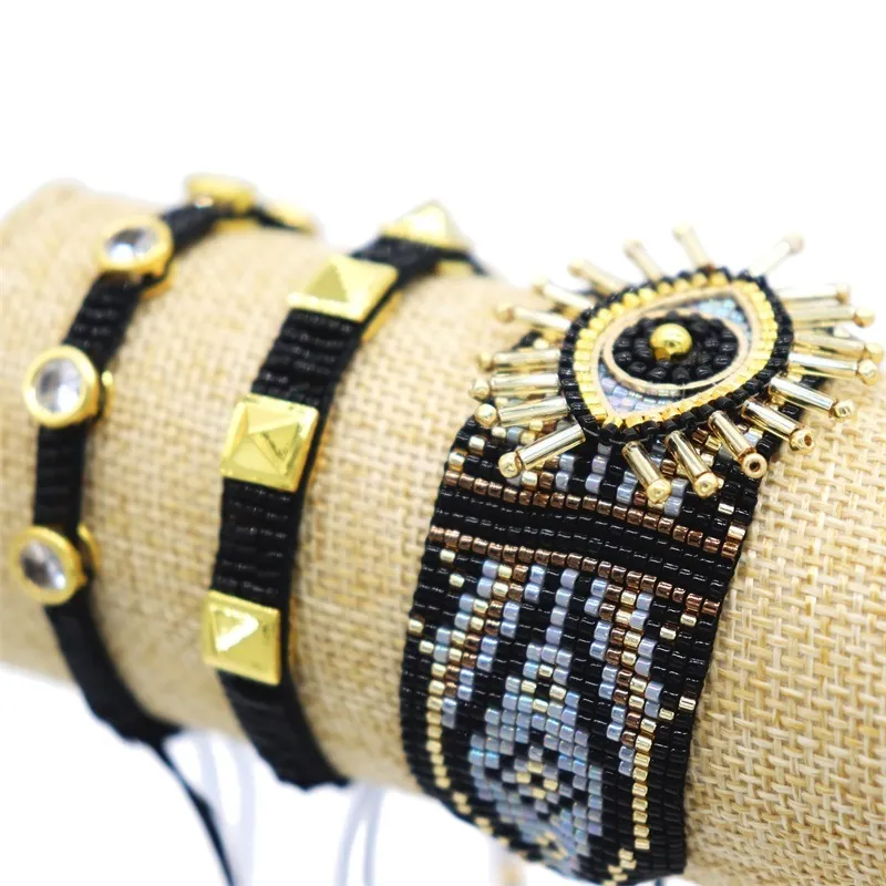 RAISINS MIYUKI Bracelet Pour Femmes Pulseras De Mujer Boho Bijoux Turc Evil Eye Bracelets À La Main Perles De Verre Brassard Cadeau