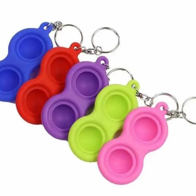 /DHL Simple Keychain Sensory Push Bubble Toy Pendants Squeeze Silicone Bubbles Stree Relief Finger Toy H25P7KR4328249