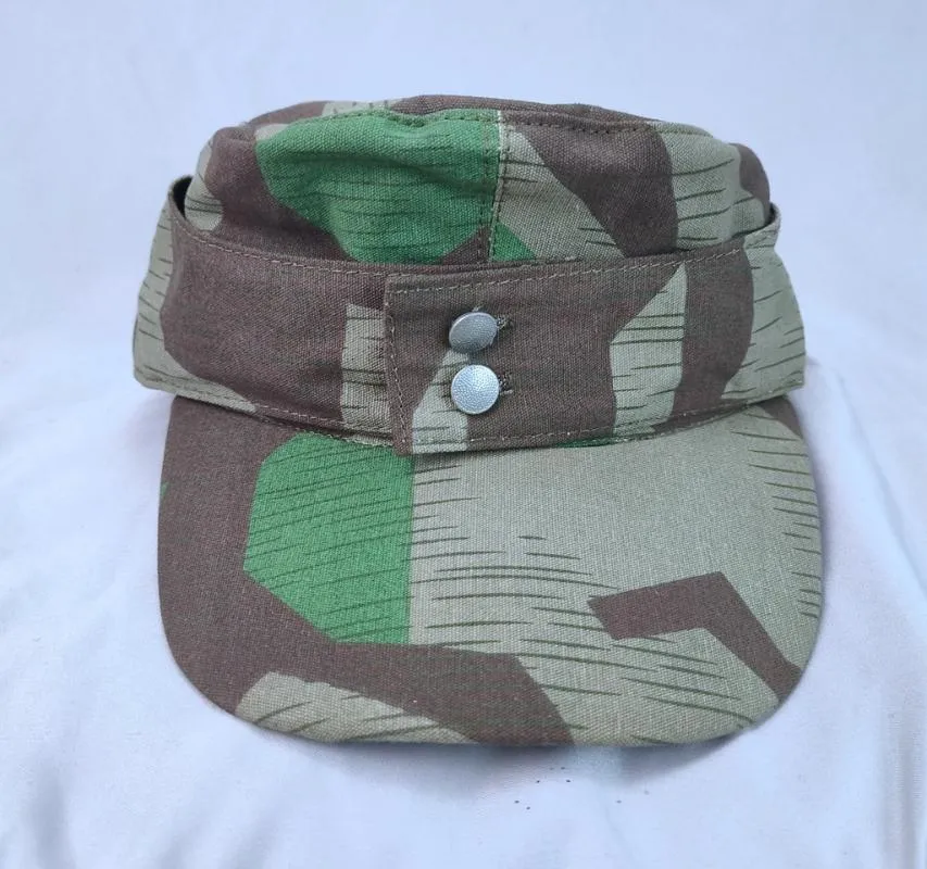 Шляпа шляпы с краями Второй мировой войны Германская армейская элита M43 Splinter Camo Camouflage Hat Field Field Cap в размерах 3048