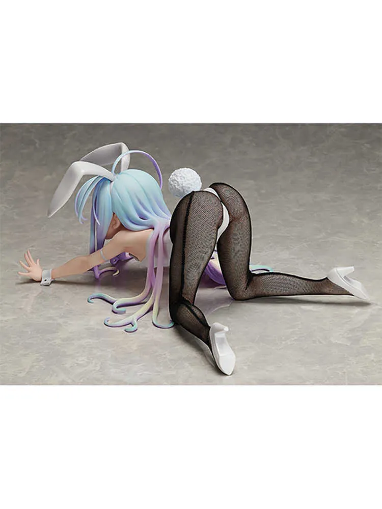 Sem jogo sem vida shiro coelho menina anime figuras coelho menina de 12 cm de ação pvc figura brinqued toys sexy collection boneca presente q072297233364