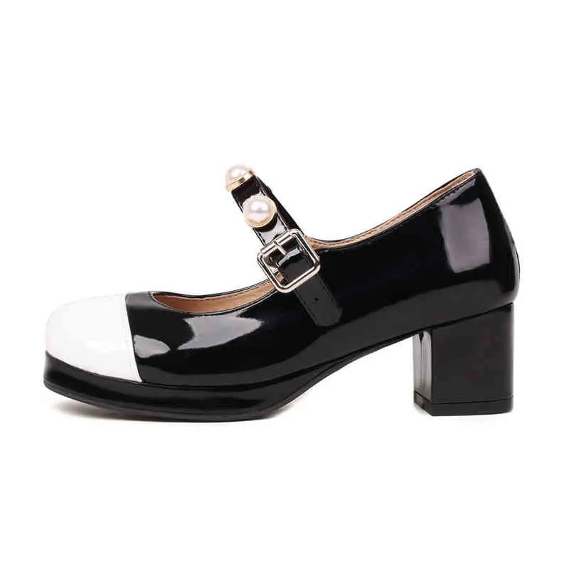 Jurk Schoenen Escarpins Classiques à Bout Rond Pour Femmes Chaussures d'École Talons Moyens Grande Taille 30 12 43 46 48 Nouvelle Collection 220303