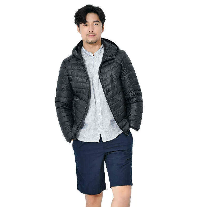 Plus Taille 5XL 6XL 7XL Veste à capuchon à capuche pour hommes Automne Hiver Hommes Manteau isolé léger 211214