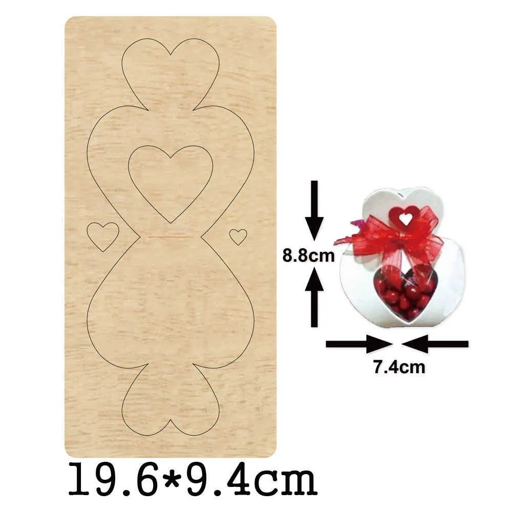 Simpatica scatola a forma di cuore di caramelle Fustelle fai-da-te Fustelle in legno fustellate adatte fustellatrici comuni sul mercato 210702