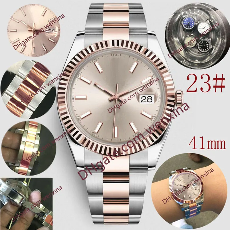 20 色トップ自動 2813 機械式時計メンズビッグ拡大鏡 41 ミリメートルステンレス鋼防水社長メンズ腕時計男性腕時計
