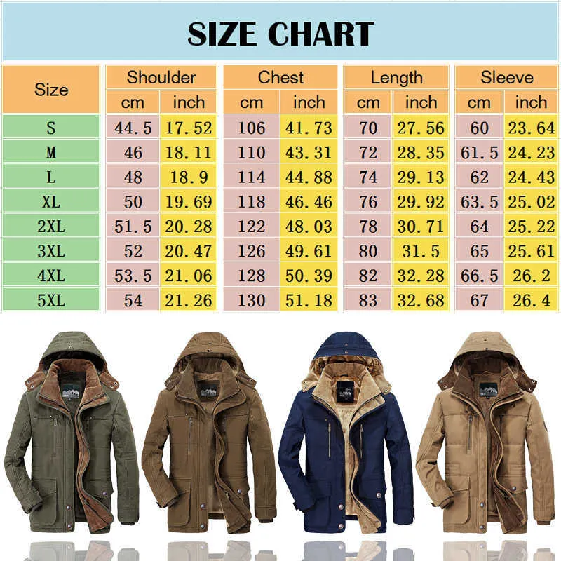 Fleece fodrade vinterrockar män märke casual lång jacka mäns windbreaker varm tjock överrock plus storlek parka coats 210819