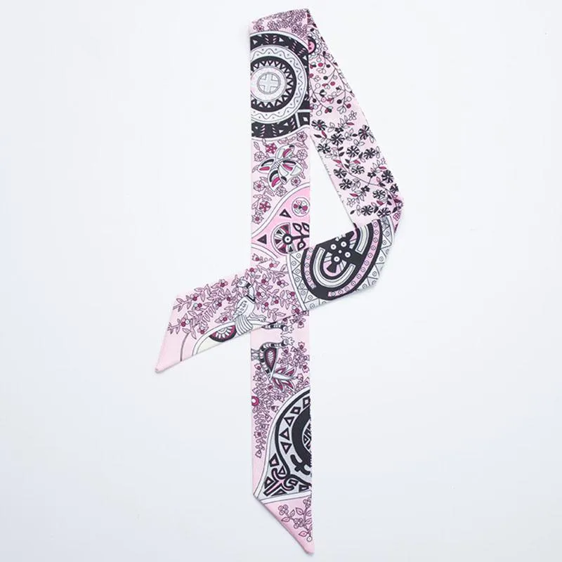 Foulards Silk Silk Small Women Sac à tête de mode Scharpe Fleur Print poignée Handle Tie Multifonction Ruban à main SJ068280G