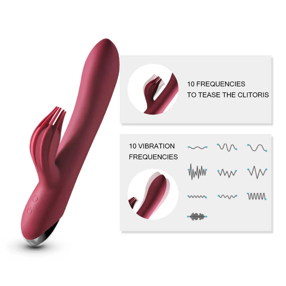 Hastighet g potten 10 vibrator USB laddningsbar kraftfull dildo kaninvibrator för kvinnor klitoris stimulering massage vuxna leksaker q05157605546