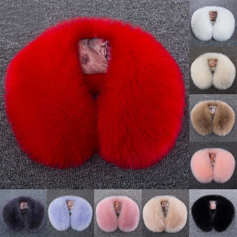 Winter Faux Fur Scarf Fox Fur Collar Jacket Coat Hat Decor Shawl Multicolor Strip Soft Hood Fur Collars Lady's Bib Scarives H0923