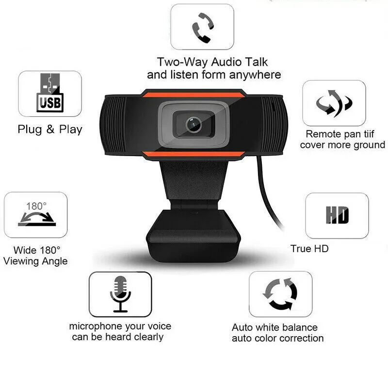 12.0M Pixels USB 2.0 1080P Video Record HD Webcam Web Camera With MIC Computer PC Laptop Skype MSN