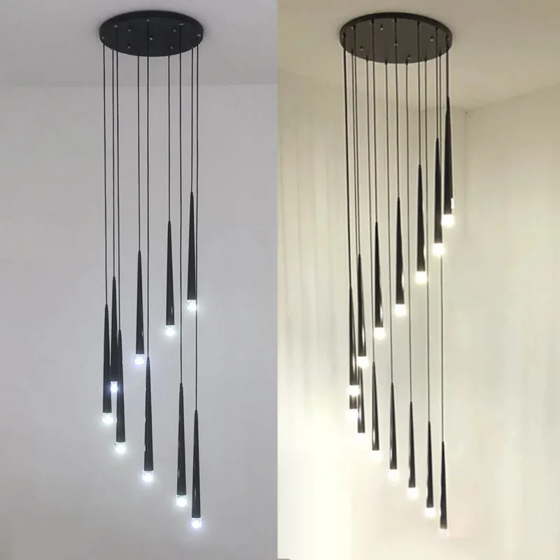 Led long downlight Pendant Lamps individual creativity modern dining room chandelier stair light kitchen chandeliers bar Chandelie239i